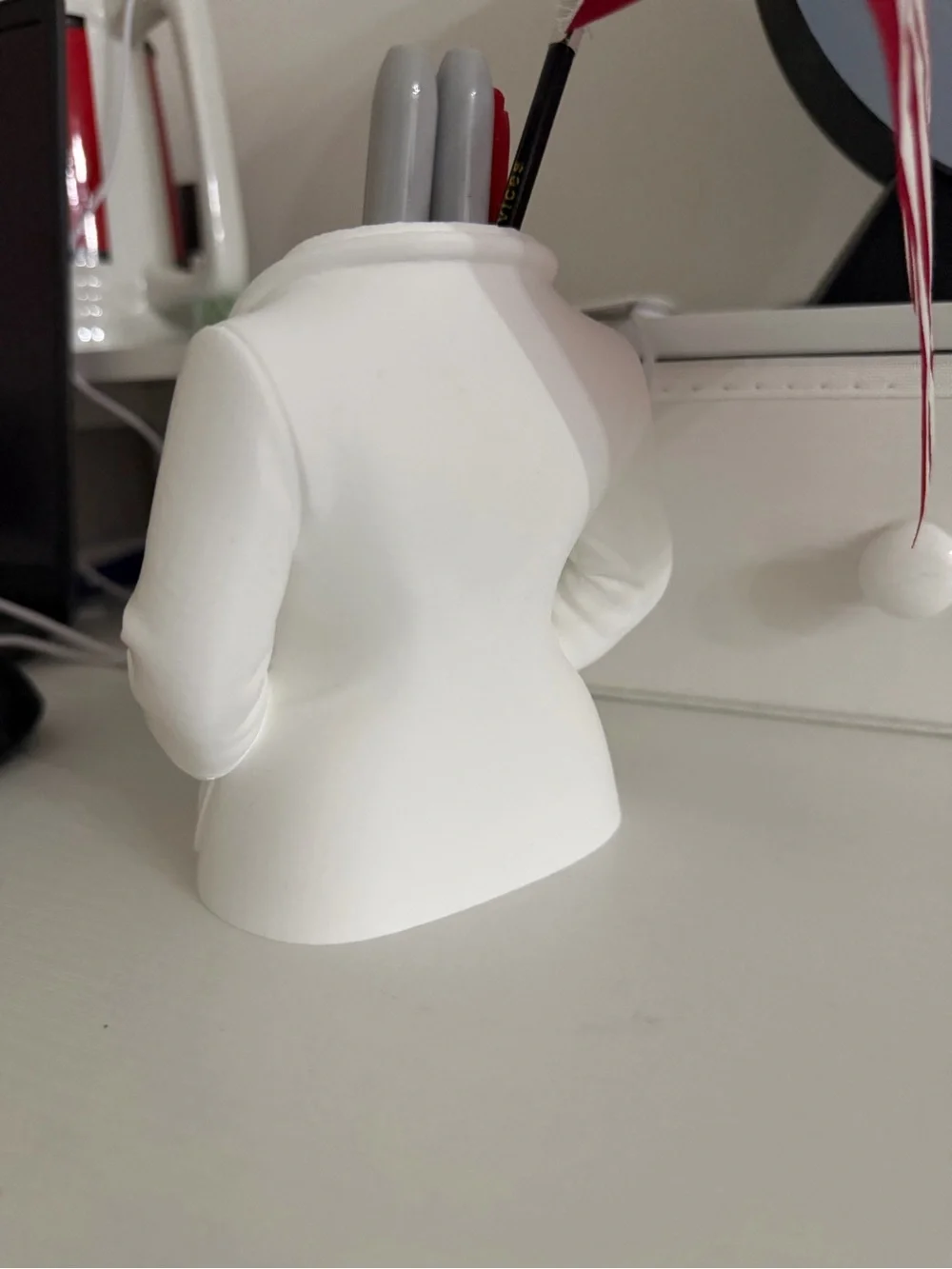 3D Medical Desk Organizer – Lab Coat Bust with Stethoscope and Card Holder